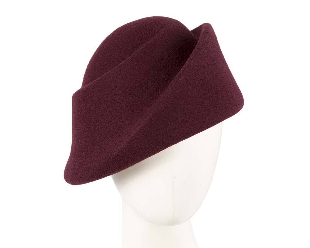Unique wine ladies winter felt fashion hat-0